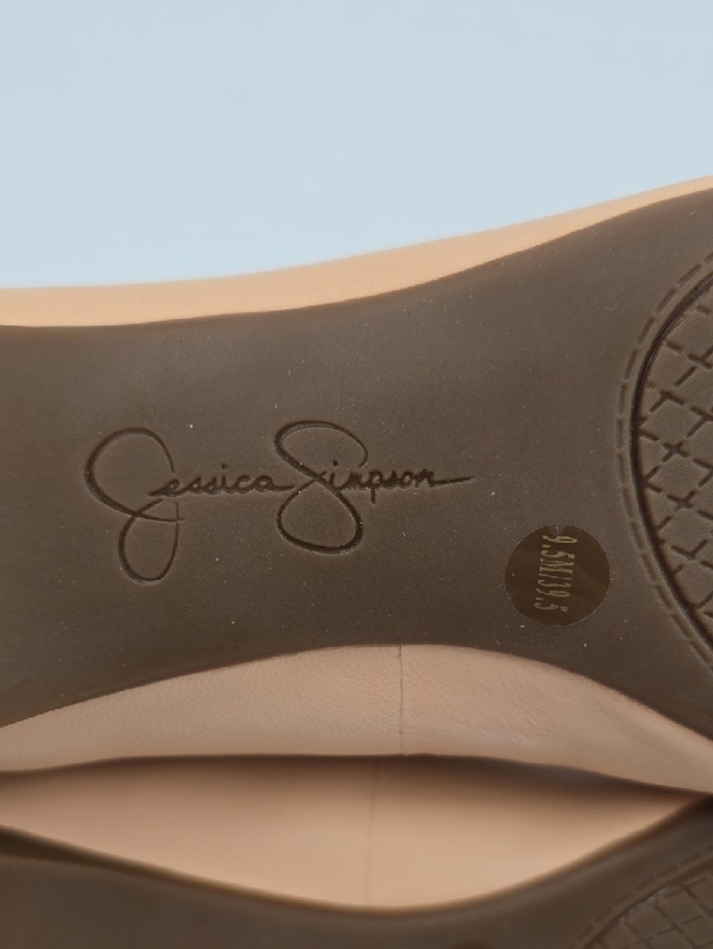 Jessica Simpson Peep-Toe Cross-Strap Flats in Nude Blush - Picture 9 of 15